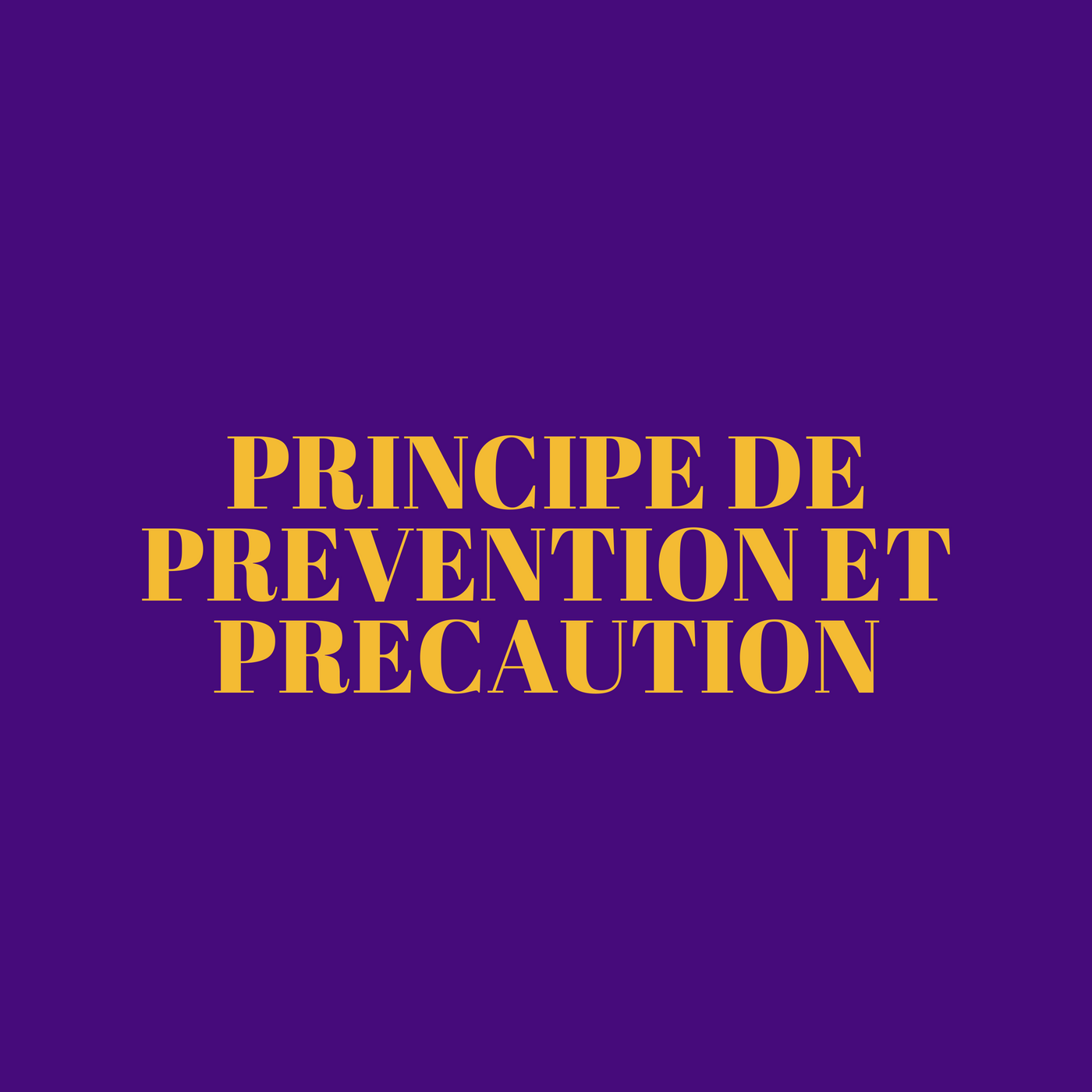 Principe de prévention et de précaution