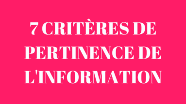 critère de pertinence de l'information